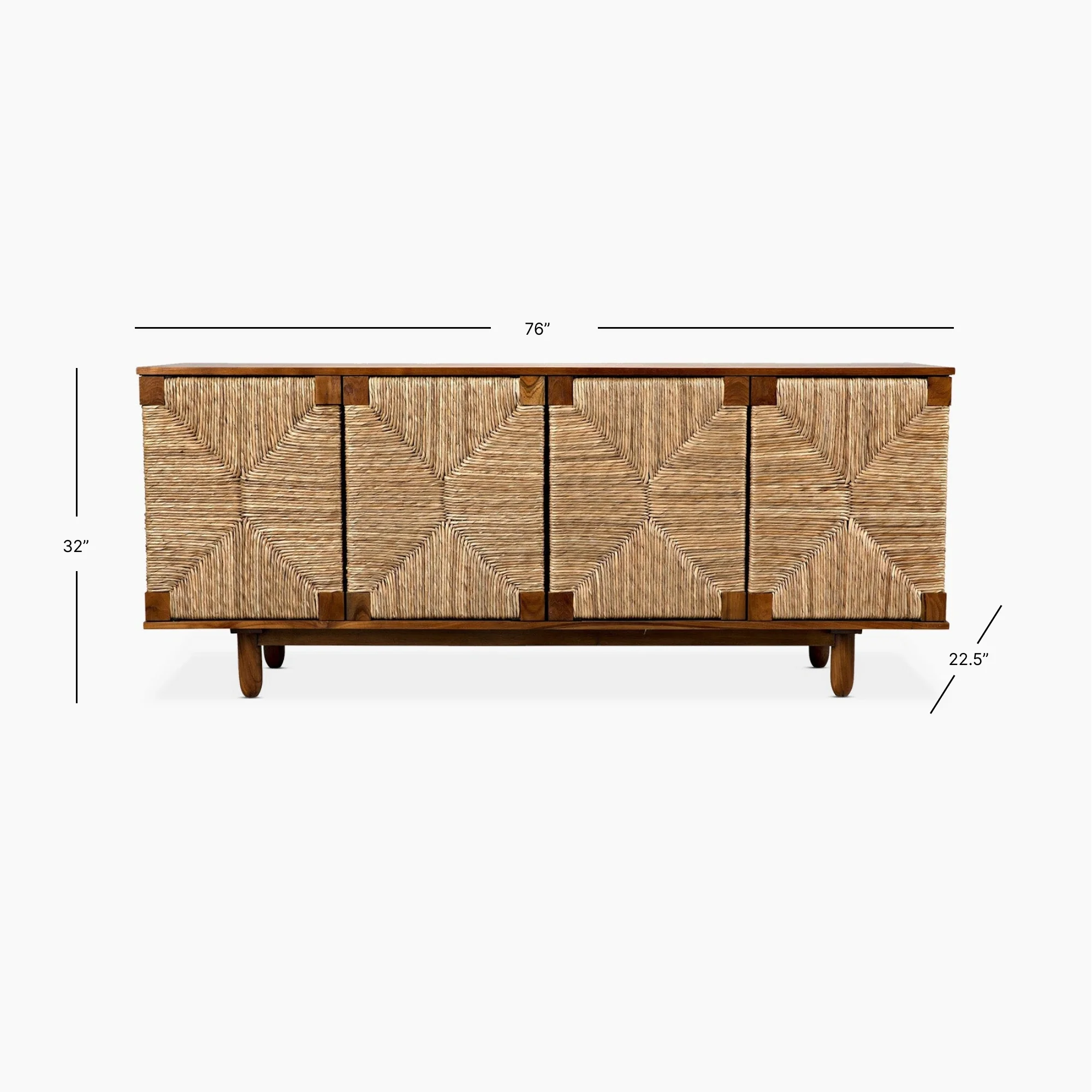 Paisley 4 Door Sideboard, Teak - Image 9