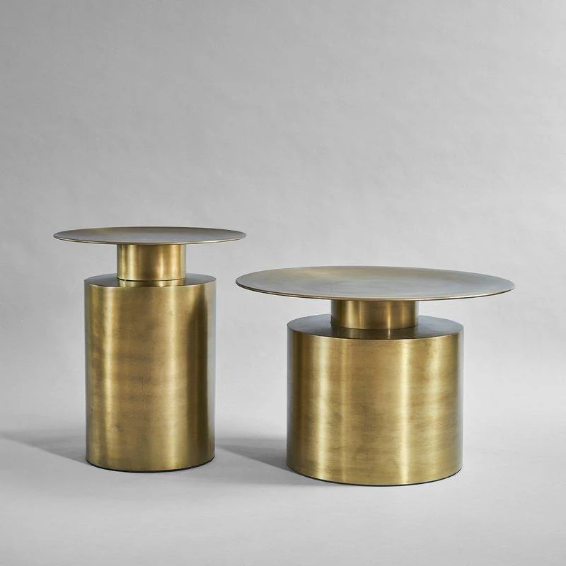 Pillar Side Table - Tall - Brass Antique - Image 3