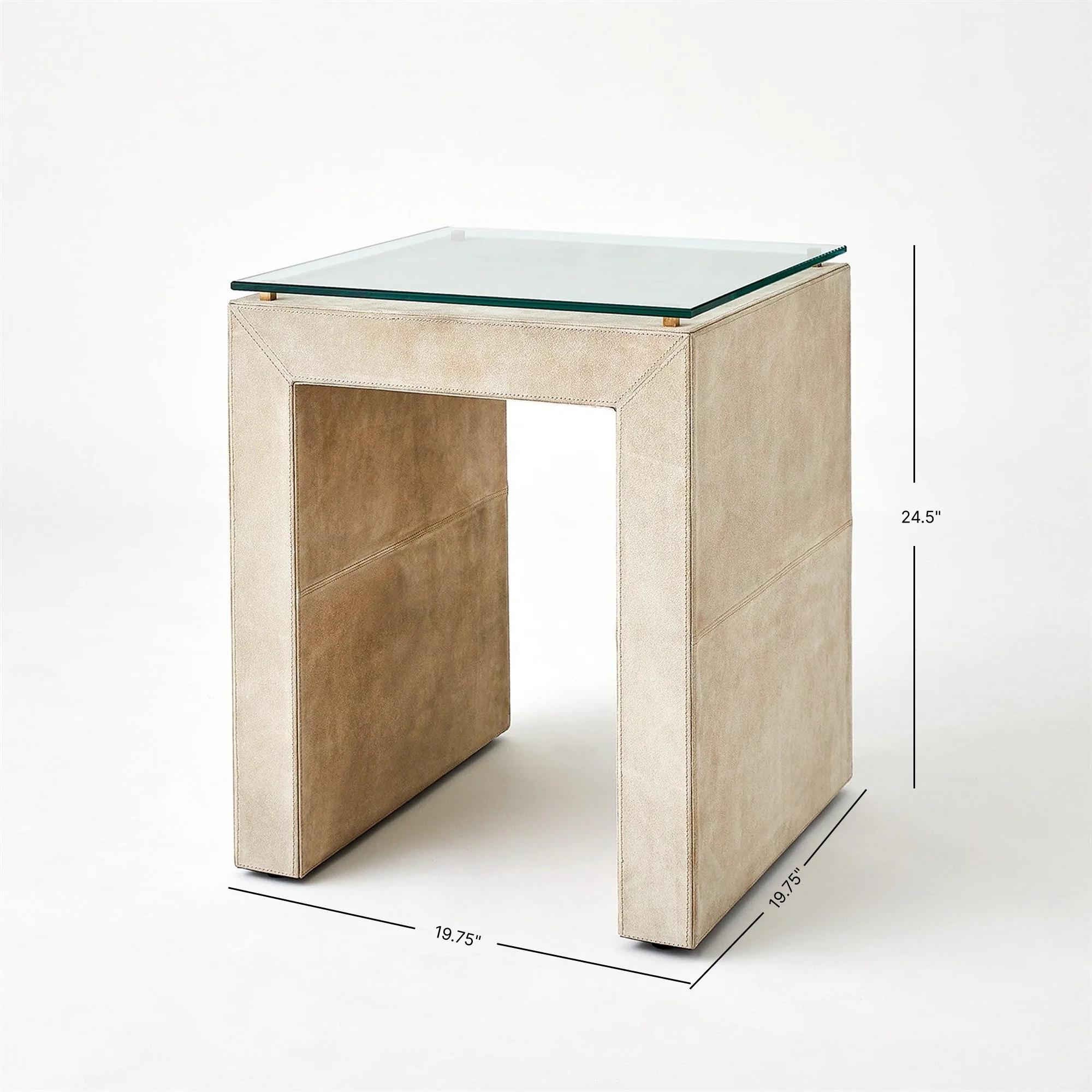 Posh Side Table - Parchment Suede - Image 3