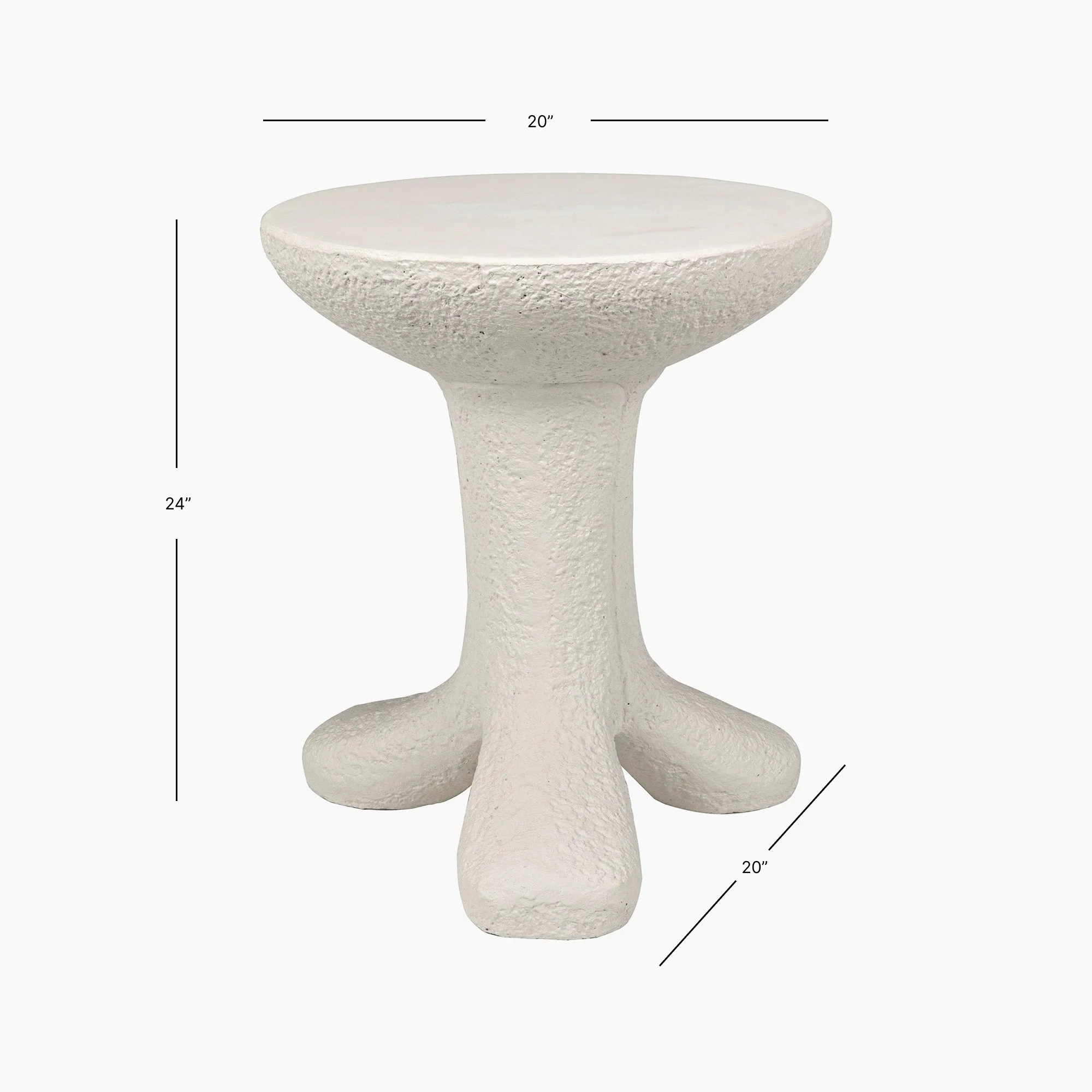 Presley Side Table, White Fiber Cement - Image 7