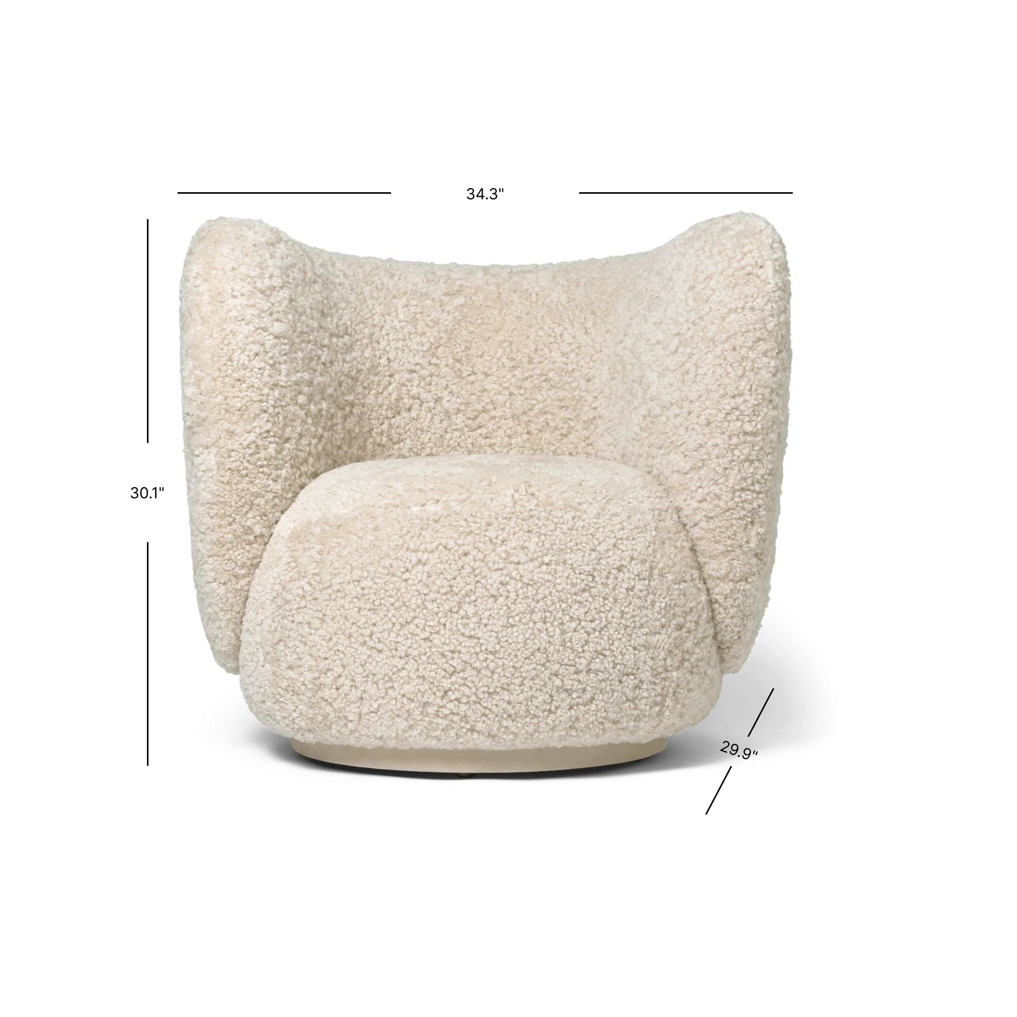 Rico Lounge Chair - Sheepskin - Moonlight - Image 3
