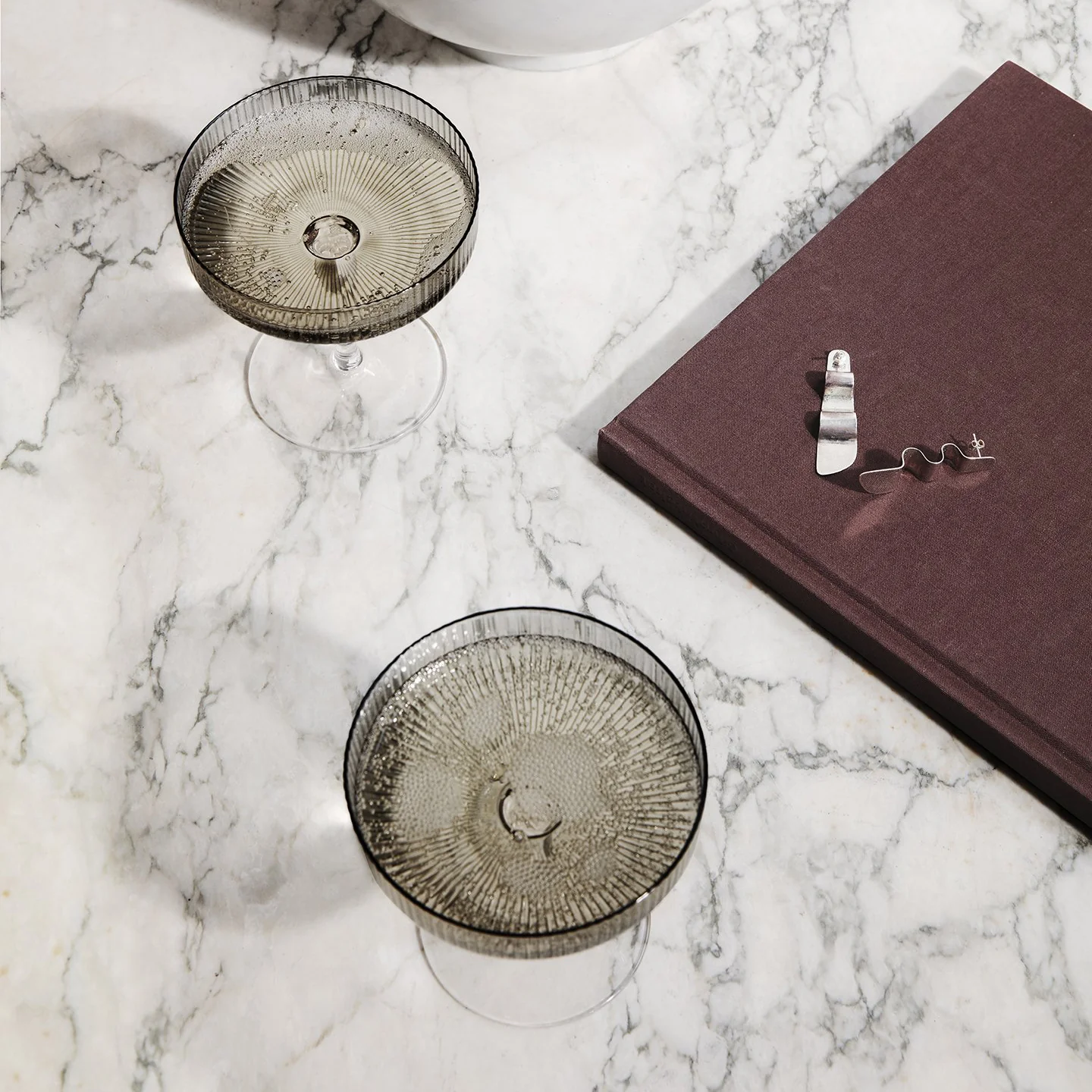 Ripple Champagne Glass Saucers Smoked Grey - Set of 2 - Image 3