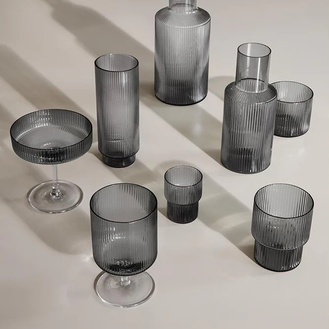 Ripple Glasses - Set of 4 - Smoked Grey - Image 5