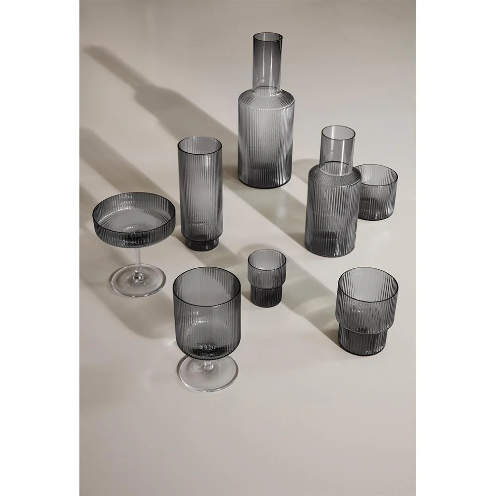 Ripple Long Drink Glasses - Set of 4 - Smoked Grey - Image 3