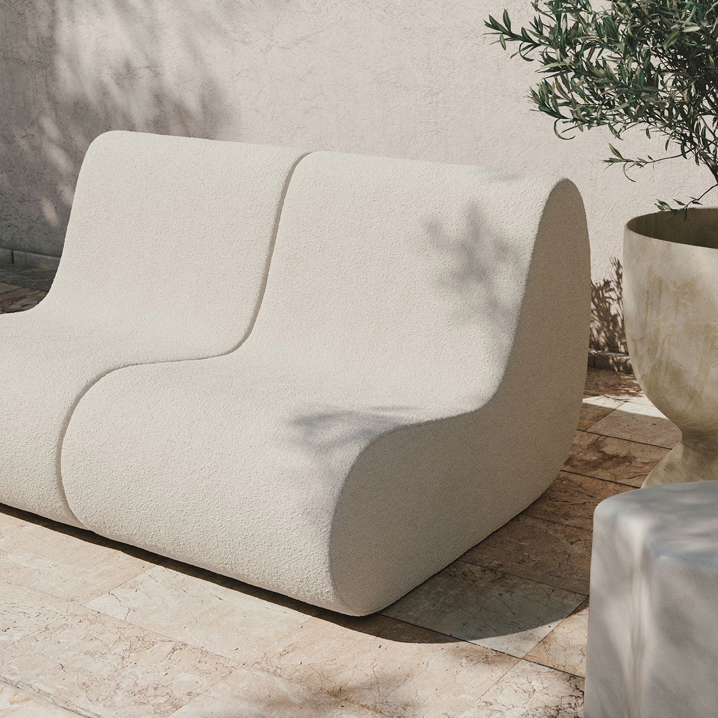Rouli Center Module Pure Bouclé - Off-white - Image 3