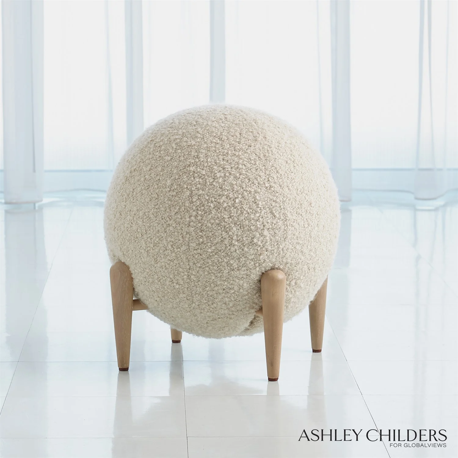 Shearling Ball Stool - Image 5
