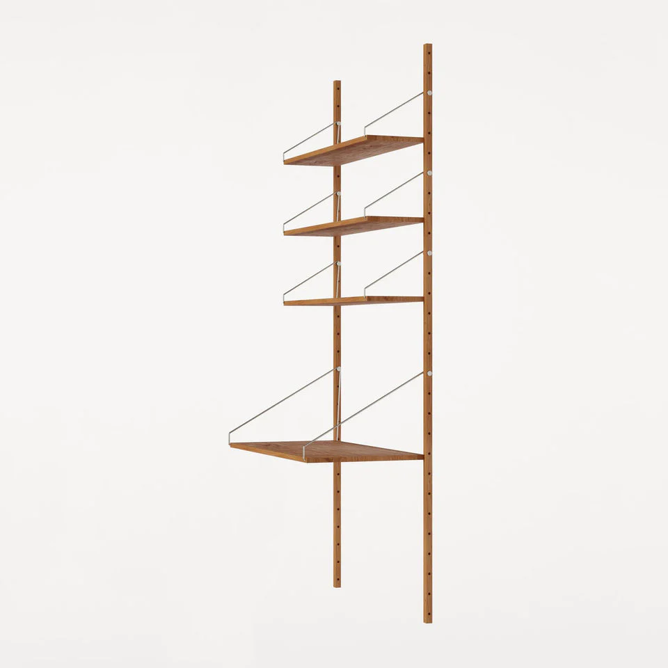 Shelf Library Single Section | Natural Oak - Image 11