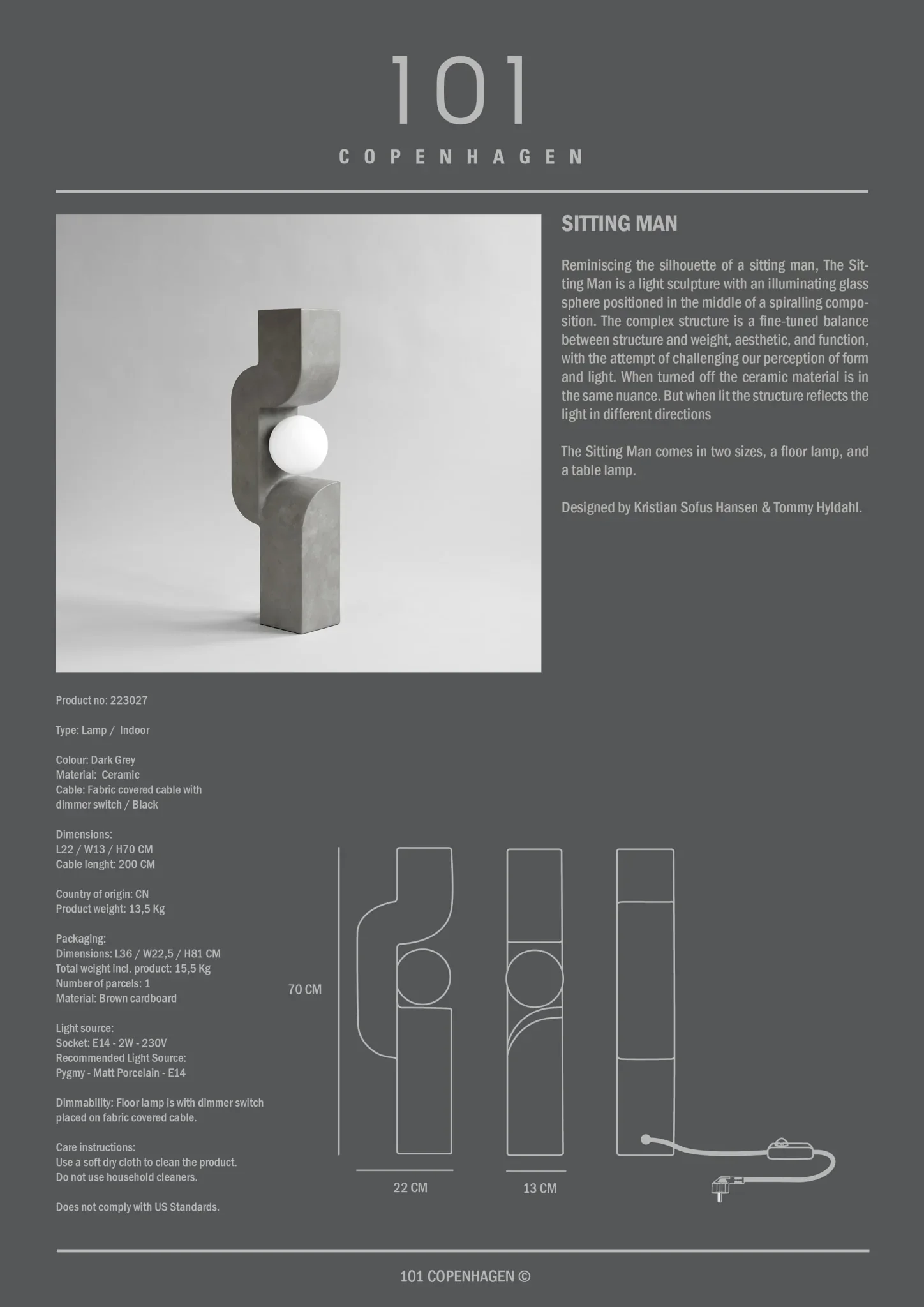 Sitting Man, Big - Dark Grey - Image 12