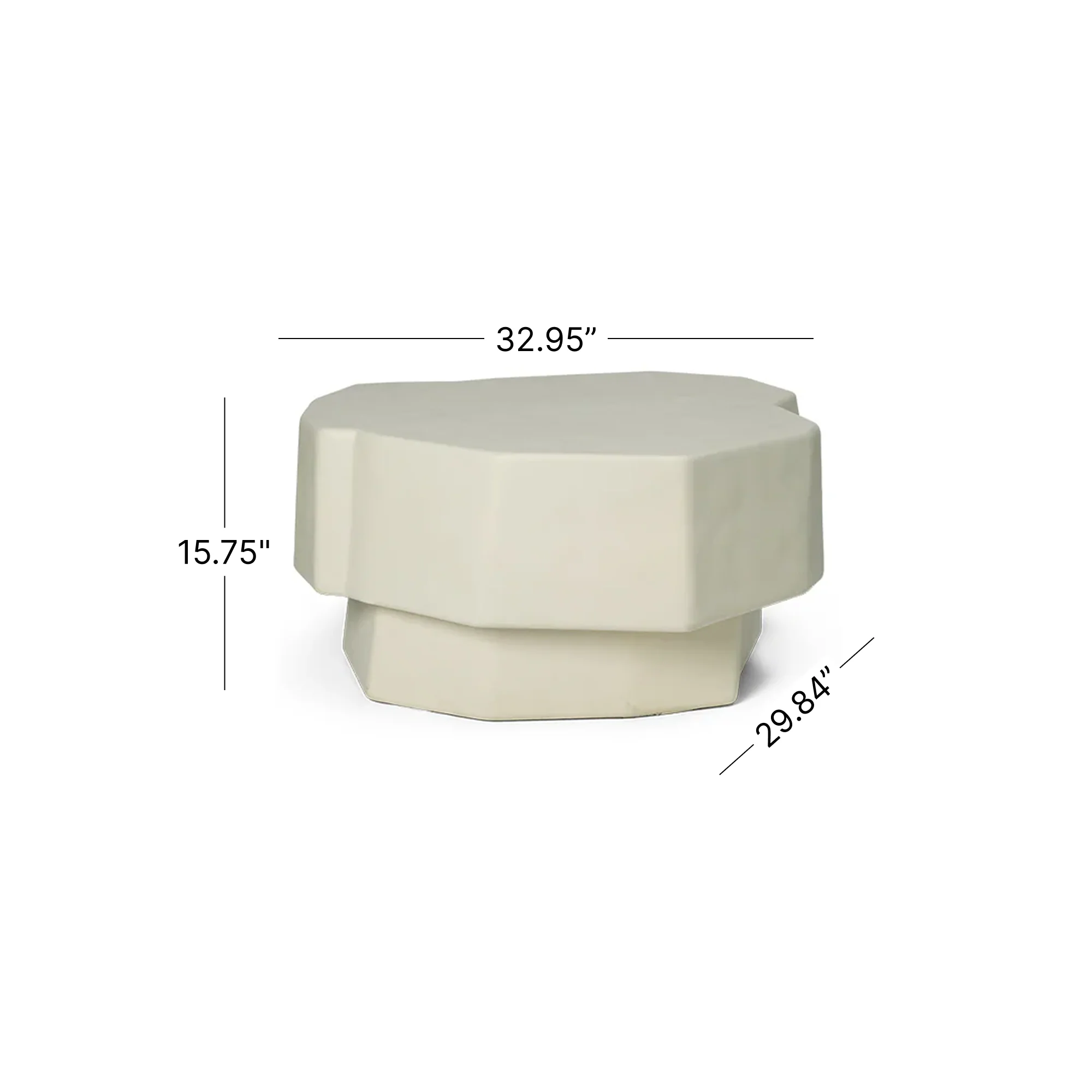 Staffa Coffee Table - Ivory - Small - Image 5