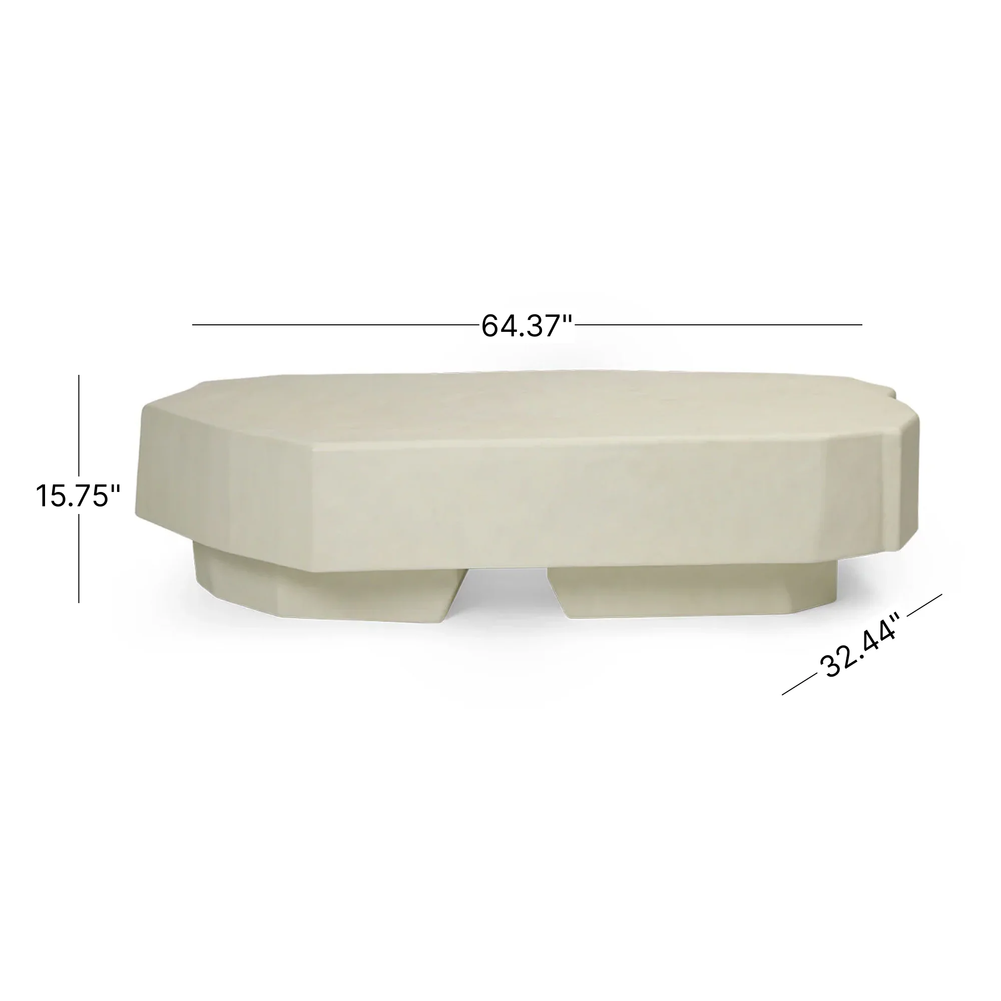 Staffa Coffee Table - Ivory - Large - Image 6