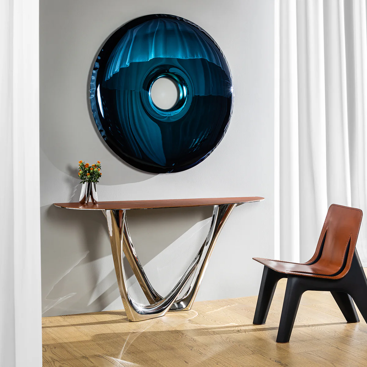 Stainless Steel Rondo 95 Wall Mirror - Image 19
