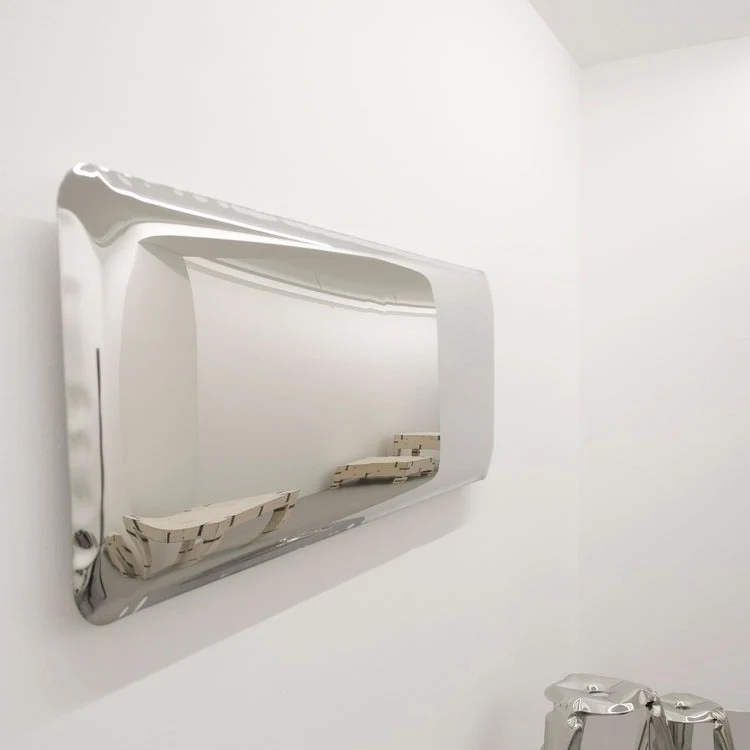 Stainless Steel Tafla QC Sculptural Wall Mirror (Customizable) - Image 6