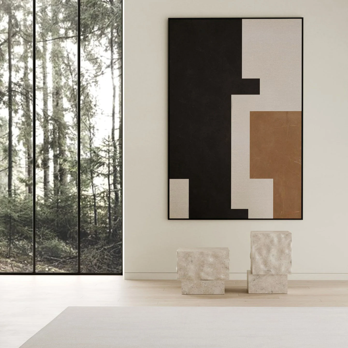 Temple Coffee Table, Tall - Limestone - Image 2
