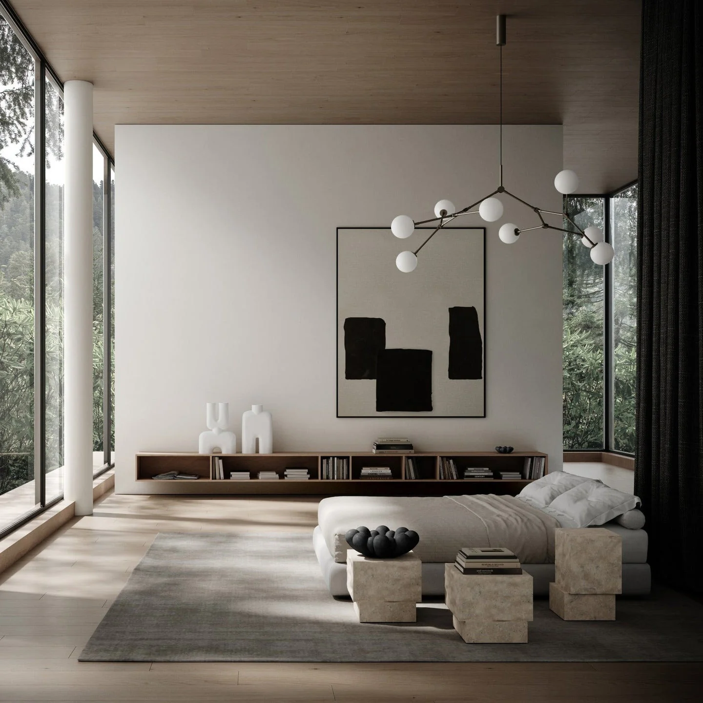 Temple Coffee Table, Tall - Limestone - Image 4