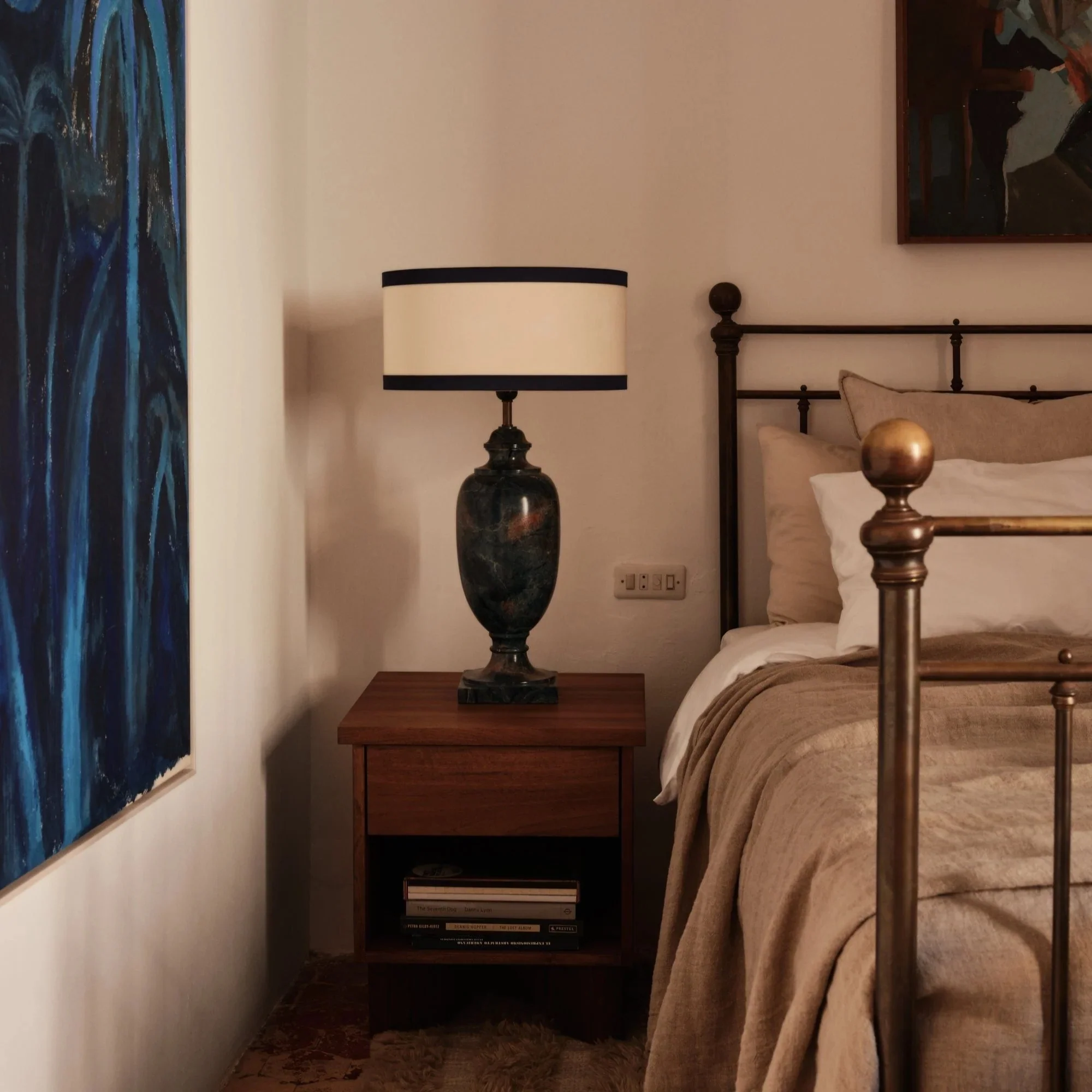V Bedside Table Walnut - Image 2