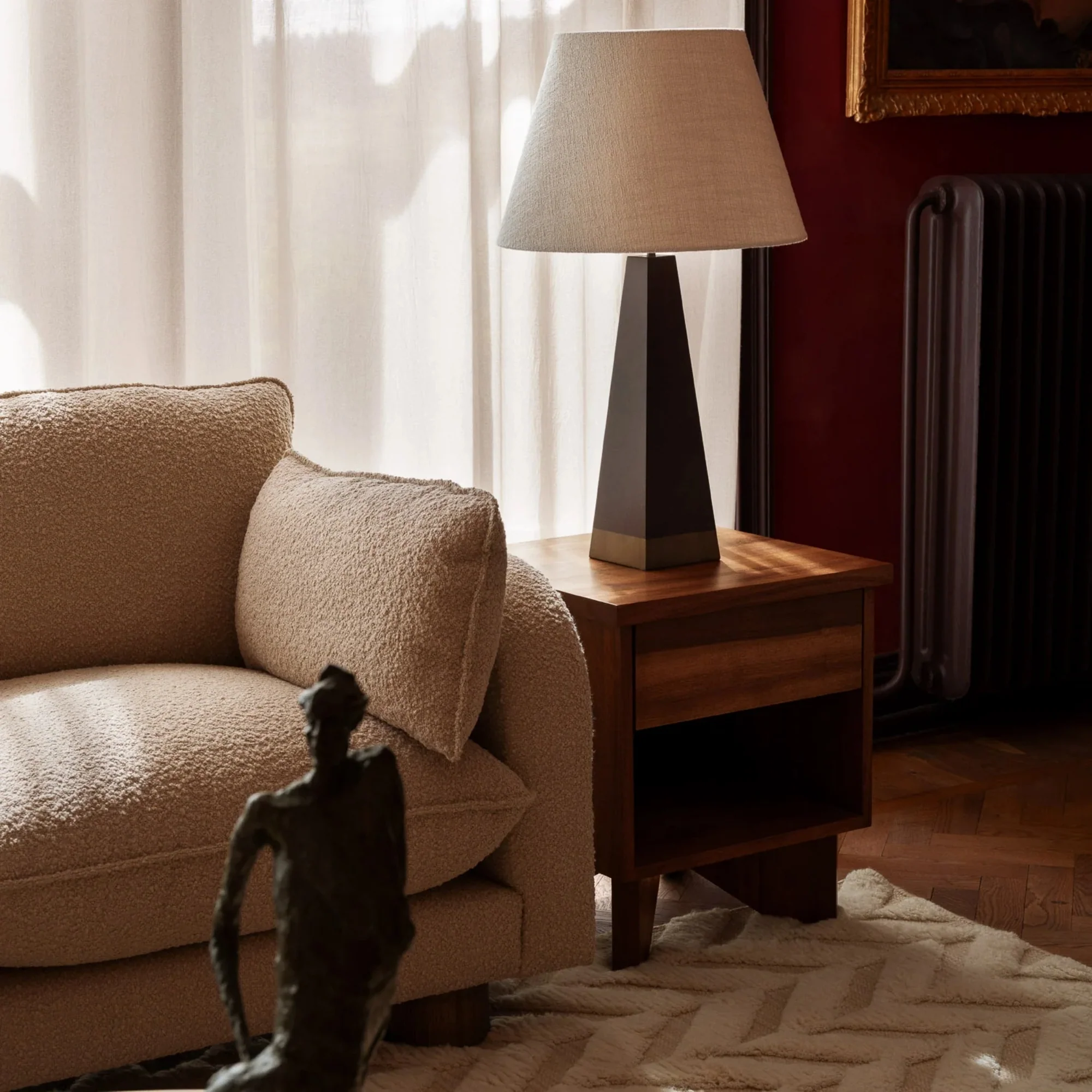 V Bedside Table Walnut - Image 3