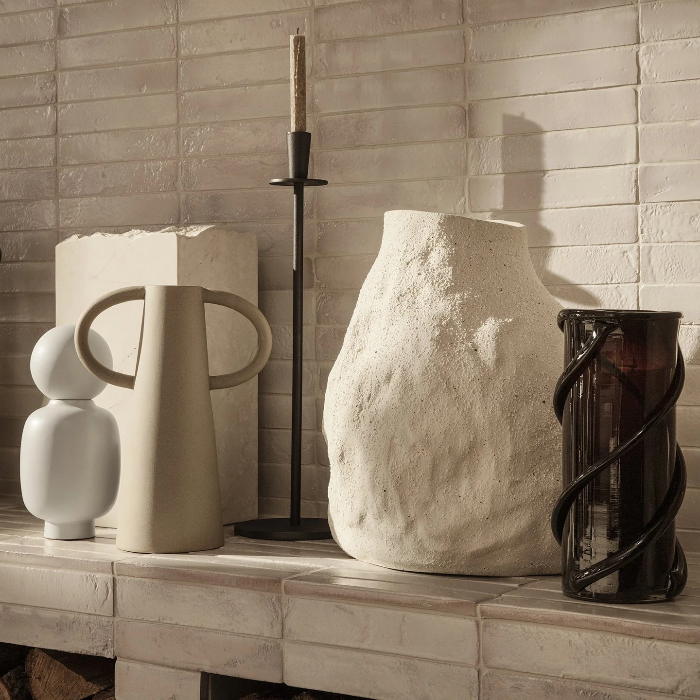 Vulca Vase - Large - Off-white Stone - Image 2