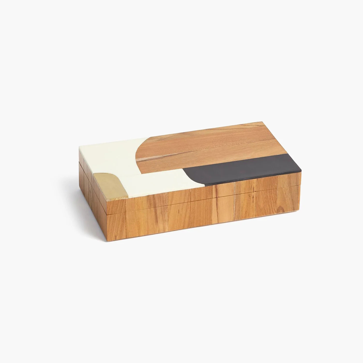 Wooden Inlaid Box - Black/Ivory - Image 3
