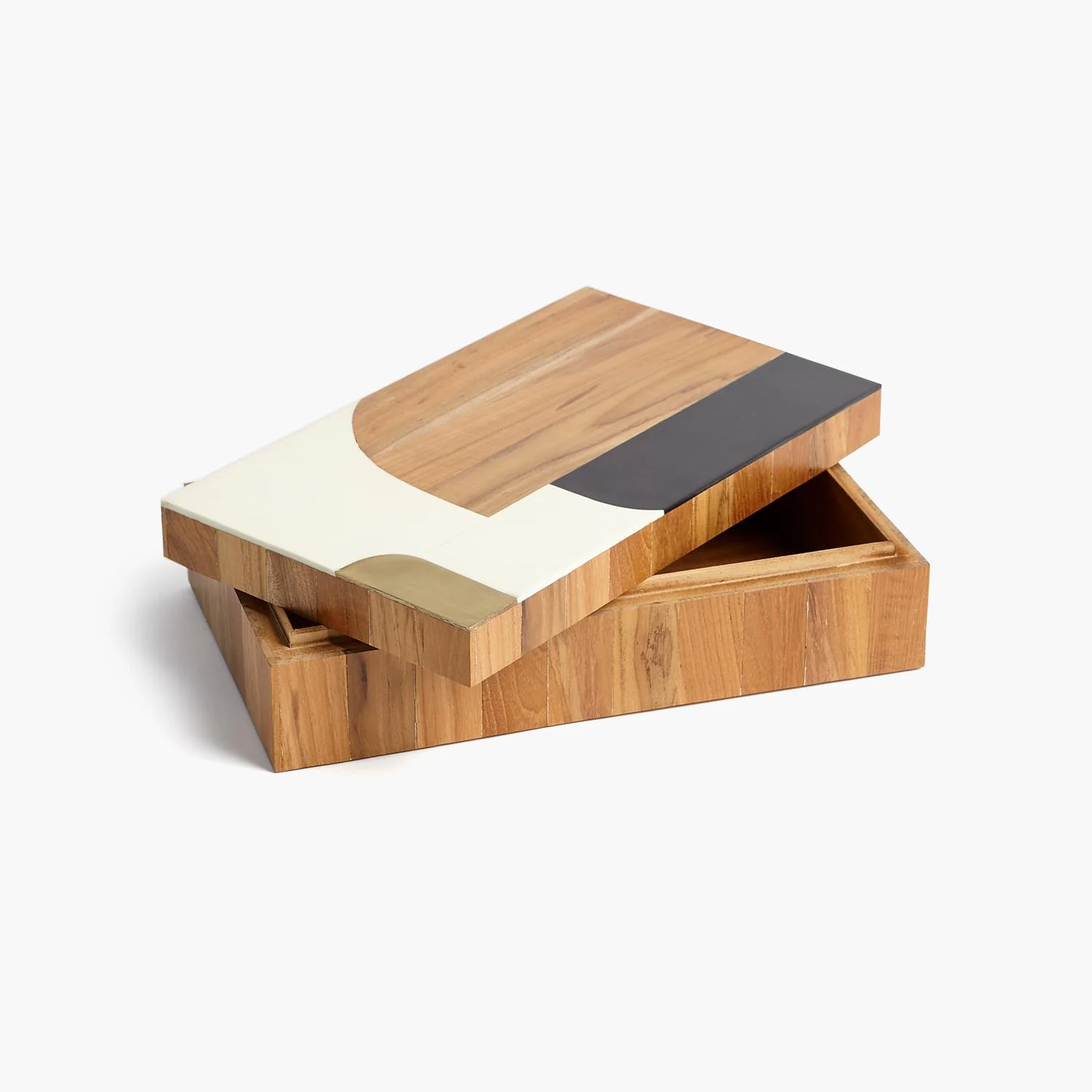 Wooden Inlaid Box - Black/Ivory - Image 6