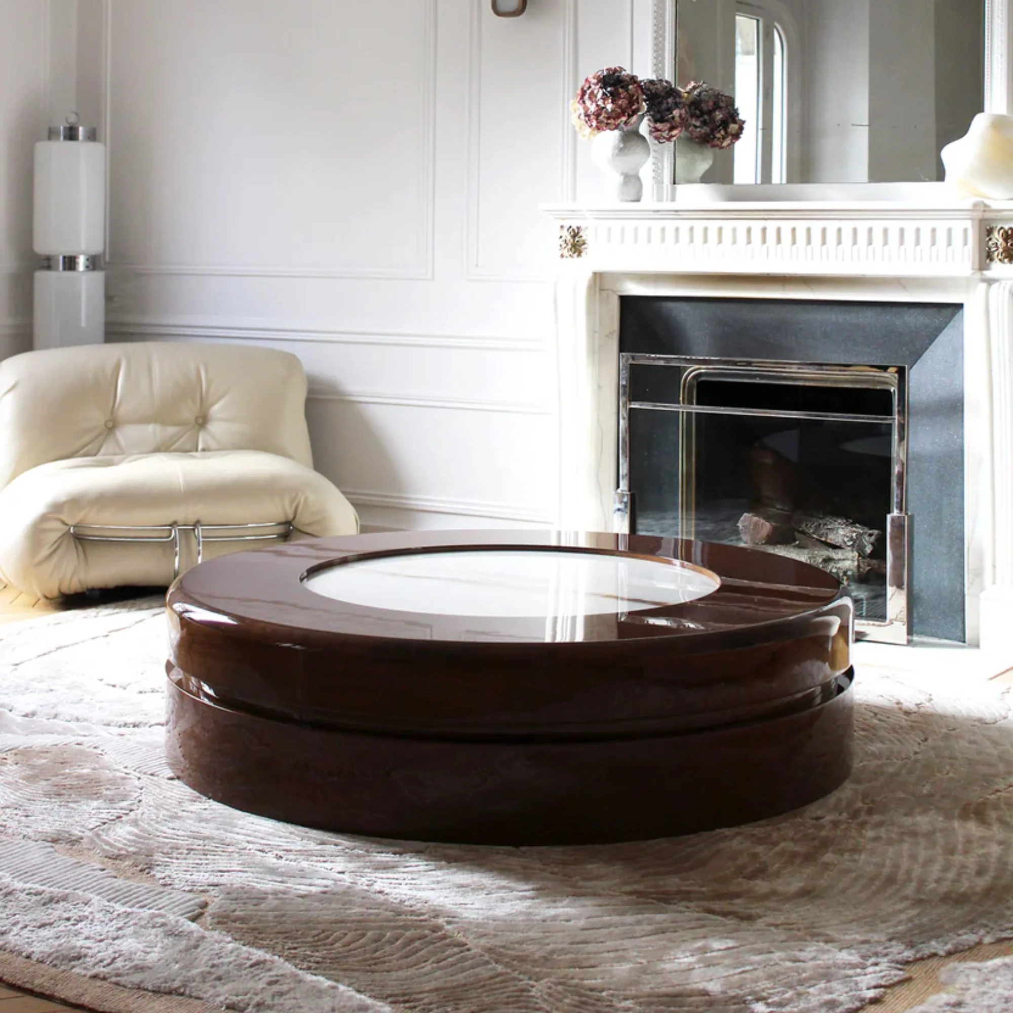 Yoyo Wood and Shell Onyx Coffee Table - Image 2