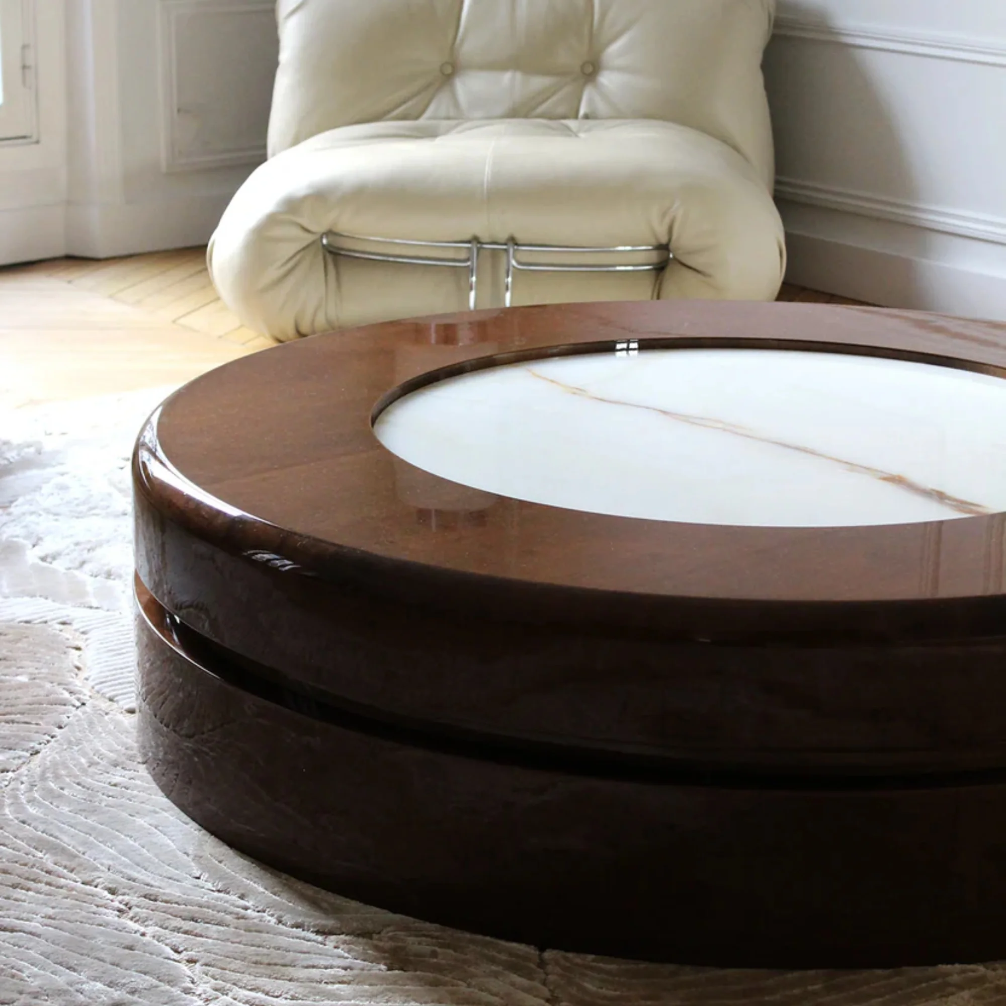 Yoyo Wood and Shell Onyx Coffee Table - Image 8